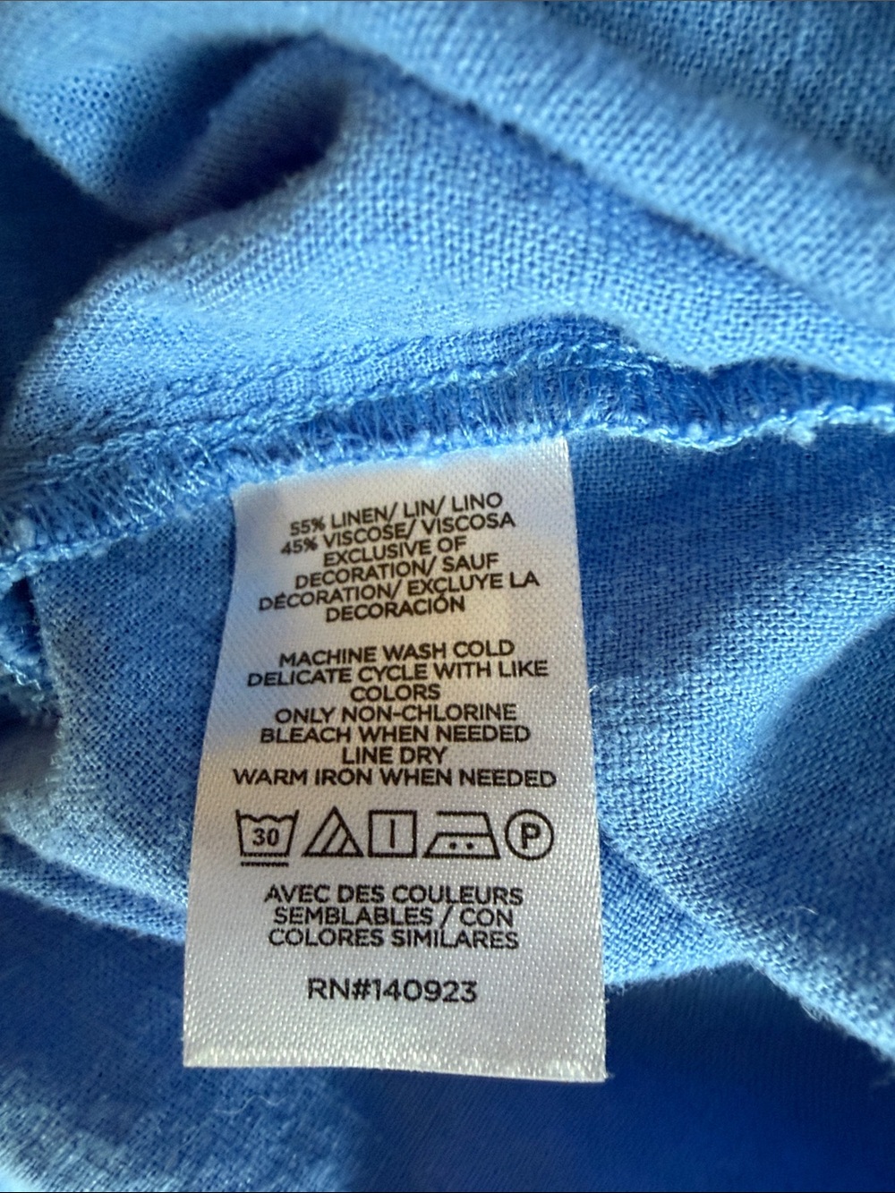 LOFT Sky Blue Peasant Blouse - Size Large - Picture 9 of 9